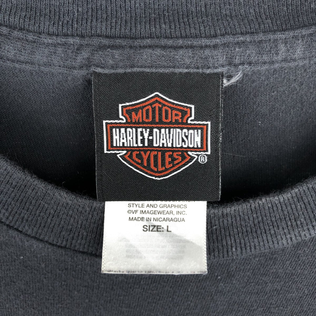 Harley-Davidson Motorcycle Bike T-shirt, Men's Size L cotton black type Vintage Second Hand