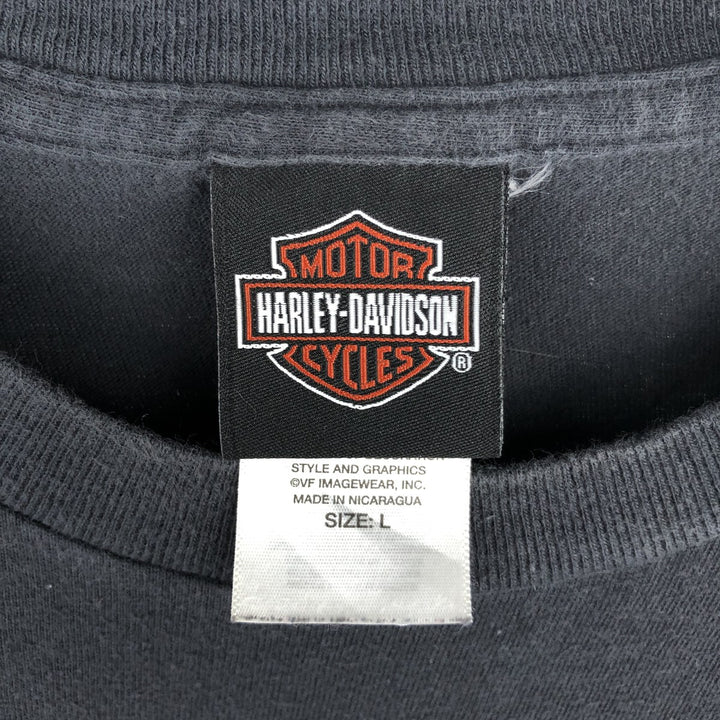 Harley-Davidson Motorcycle Bike T-shirt, Men's Size L cotton black type Vintage Second Hand