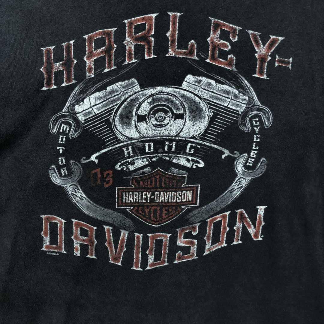 Harley-Davidson Motorcycle Bike T-shirt, Men's Size L cotton black type Vintage Second Hand