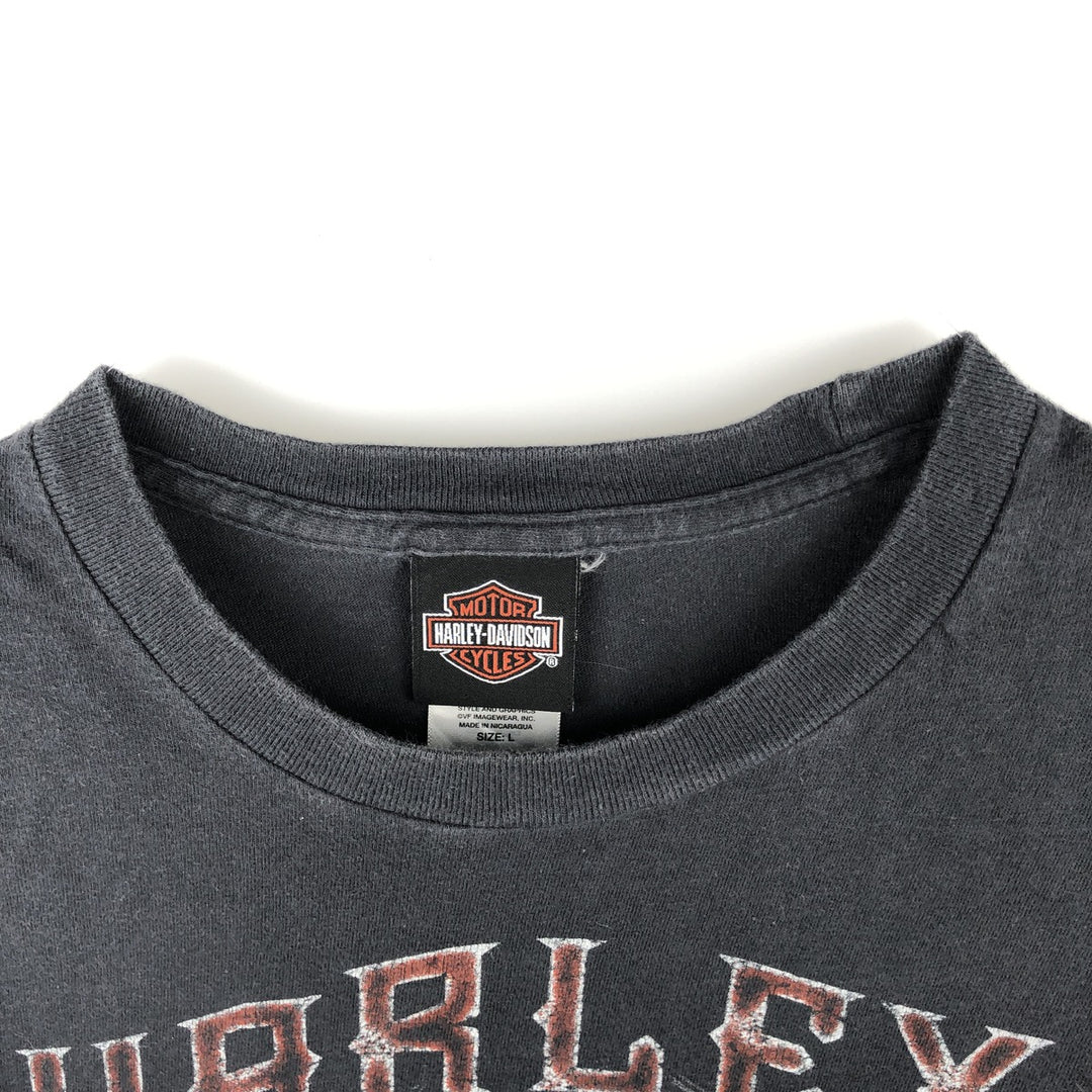 Harley-Davidson Motorcycle Bike T-shirt, Men's Size L cotton black type Vintage Second Hand