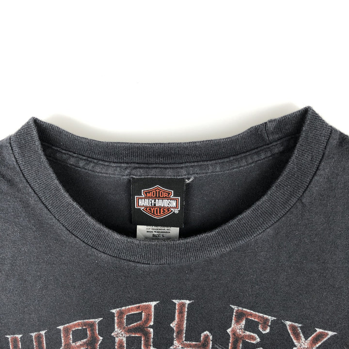 Harley-Davidson Motorcycle Bike T-shirt, Men's Size L cotton black type Vintage Second Hand