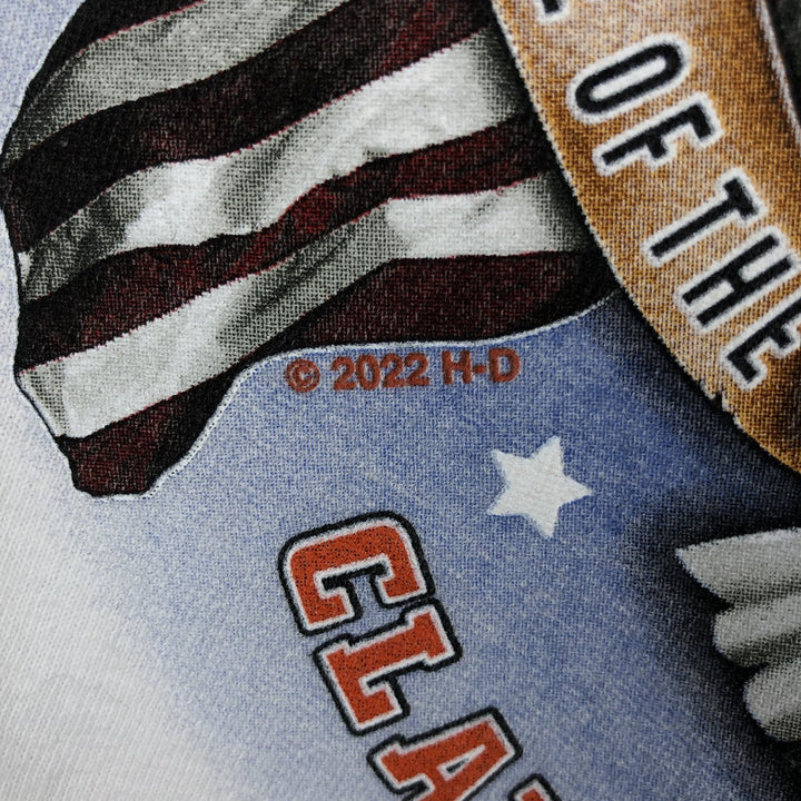Harley-Davidson Eagle Pattern Stars and Stripes Motorcycle Bike T-shirt Men's XL unclear white type Vintage Second Hand