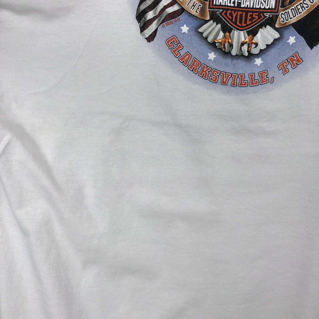 Harley-Davidson Eagle Pattern Stars and Stripes Motorcycle Bike T-shirt Men's XL unclear white type Vintage Second Hand
