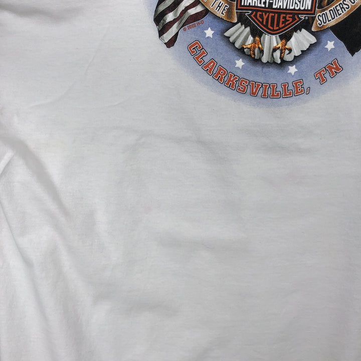 Harley-Davidson Eagle Pattern Stars and Stripes Motorcycle Bike T-shirt Men's XL unclear white type Vintage Second Hand