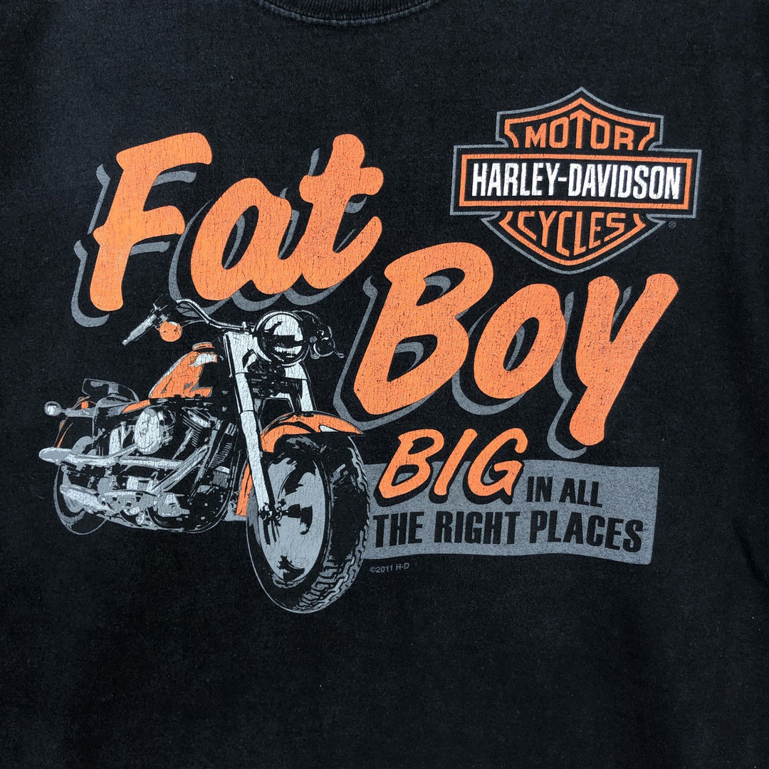 Harley-Davidson Motorcycle Bike T-shirt, Men's Size L unclear black type Vintage Second Hand