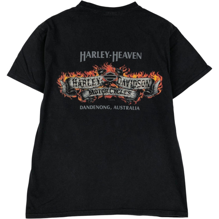Harley-Davidson Fire Pattern Motorcycle Bike T-Shirt Men's XL unclear black type Vintage Second Hand
