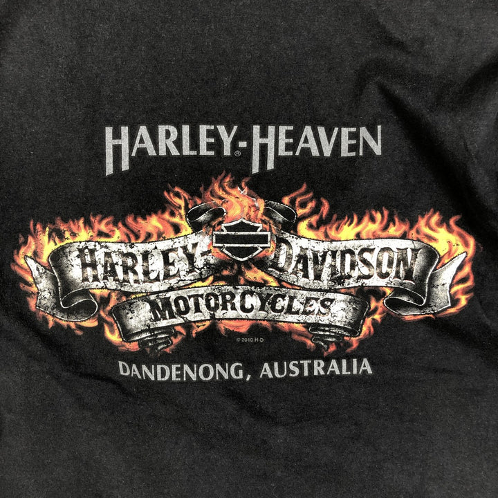 Harley-Davidson Fire Pattern Motorcycle Bike T-Shirt Men's XL unclear black type Vintage Second Hand