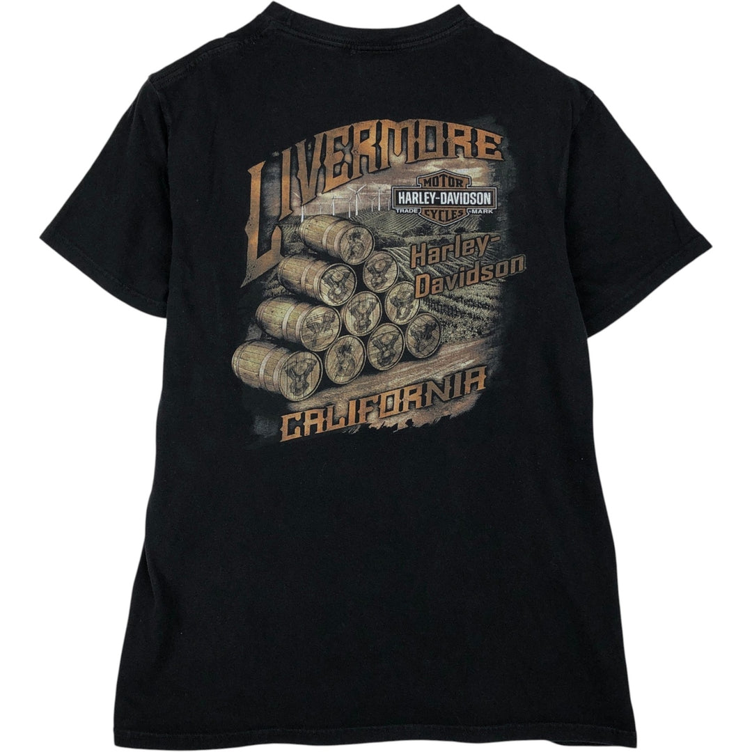 Harley-Davidson Motorcycle Bike T-shirt, Men's Size L cotton black type Vintage Second Hand