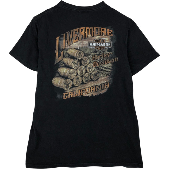 Harley-Davidson Motorcycle Bike T-shirt, Men's Size L cotton black type Vintage Second Hand