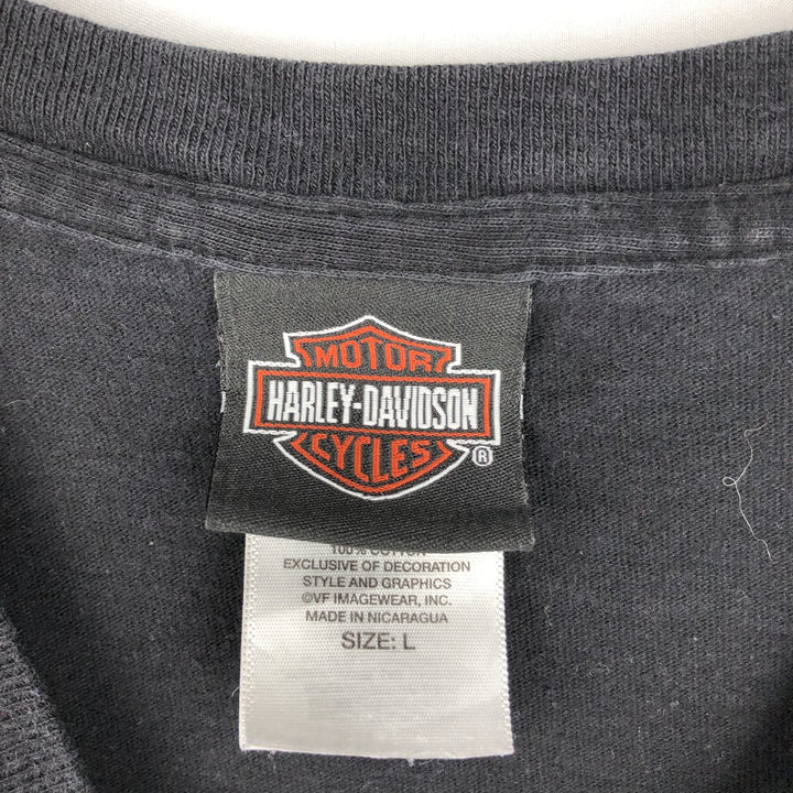Harley-Davidson Motorcycle Bike T-shirt, Men's Size L cotton black type Vintage Second Hand