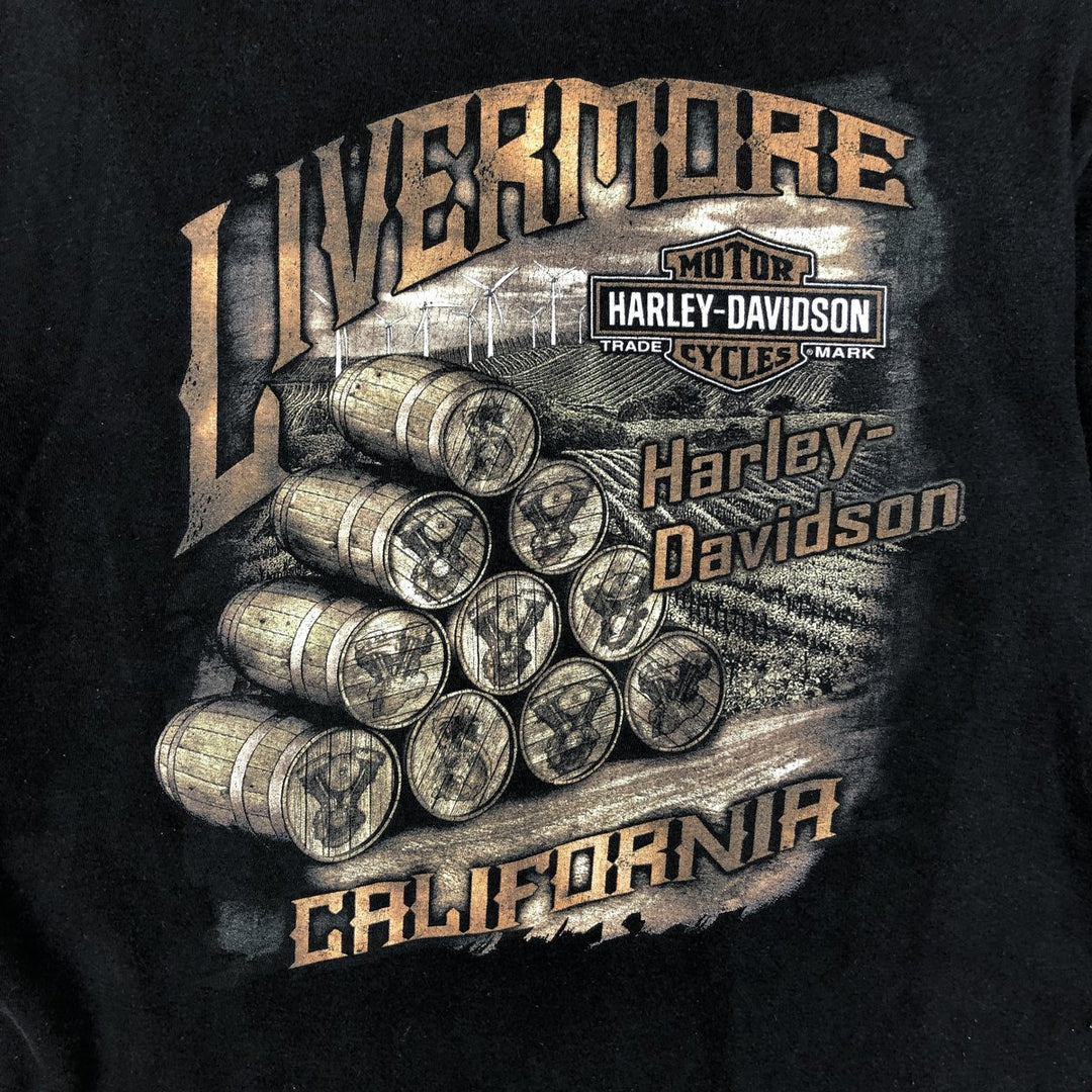 Harley-Davidson Motorcycle Bike T-shirt, Men's Size L cotton black type Vintage Second Hand