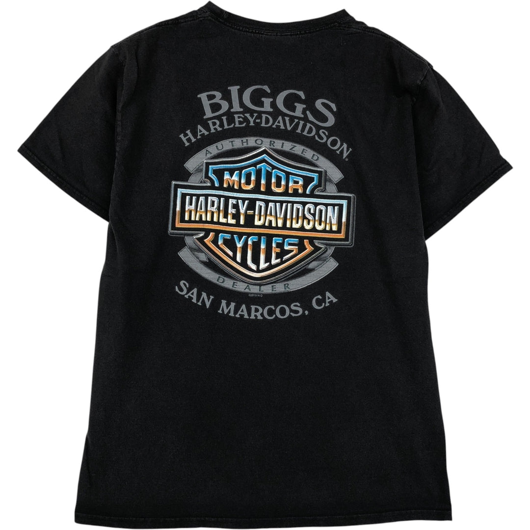 Harley-Davidson Motorcycle Bike T-shirt, Men's XL size unclear black type Vintage Second Hand