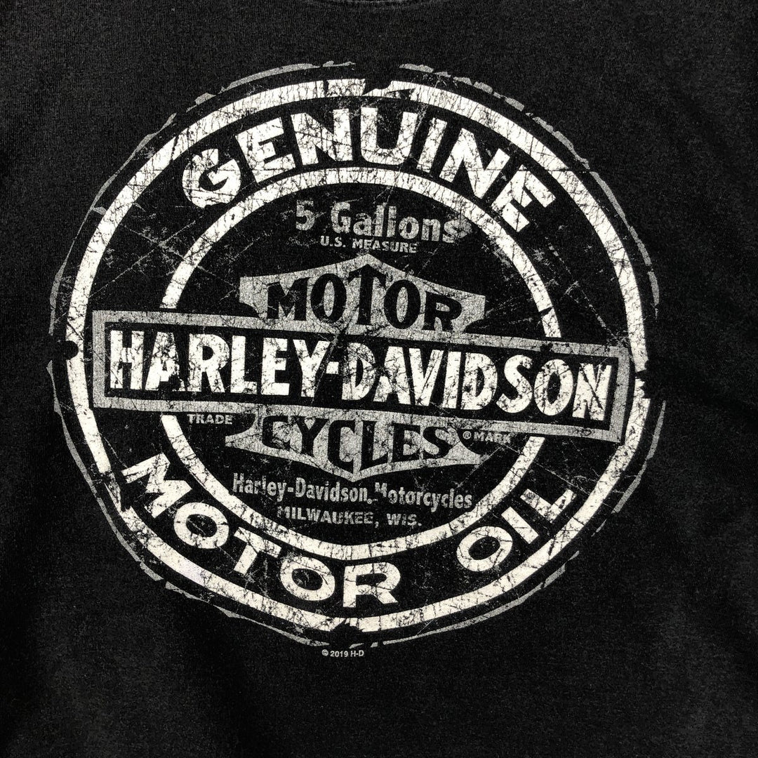 Harley-Davidson Motorcycle Bike T-shirt, Men's XL size unclear black type Vintage Second Hand