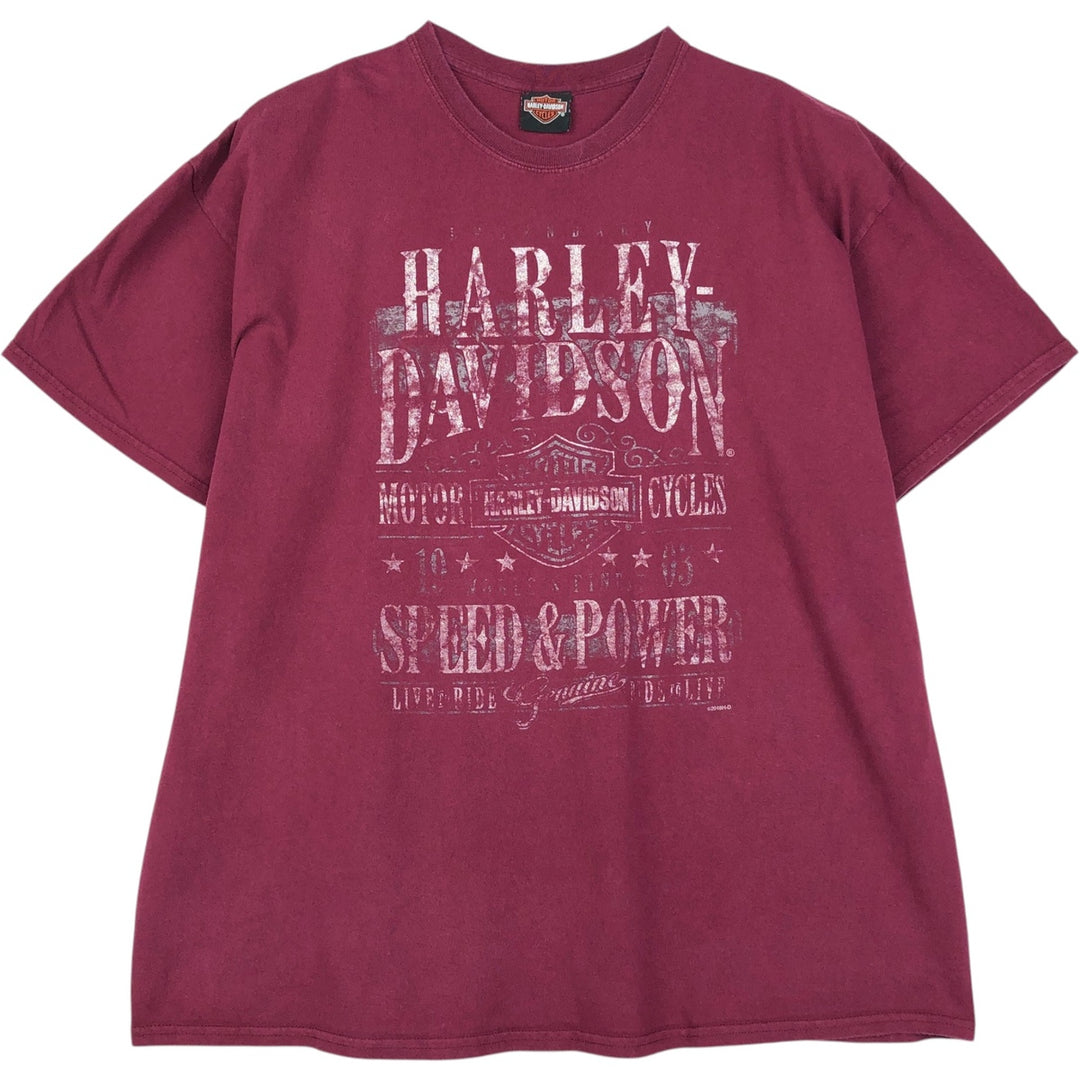 Harley-Davidson Motorcycle Bike T-shirt, Men's XXL cotton Red type red-purple Vintage Second Hand