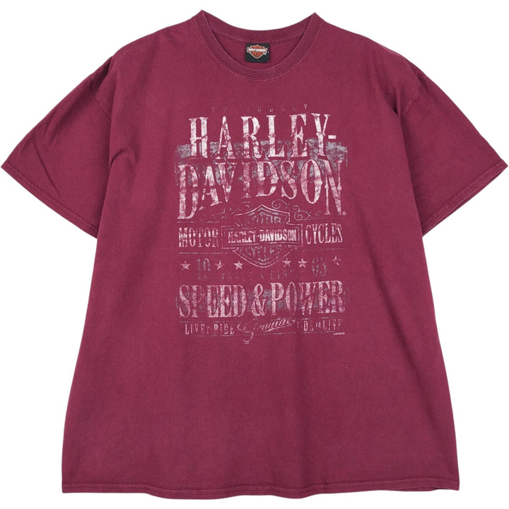 Harley-Davidson Motorcycle Bike T-shirt, Men's XXL cotton Red type red-purple Vintage Second Hand