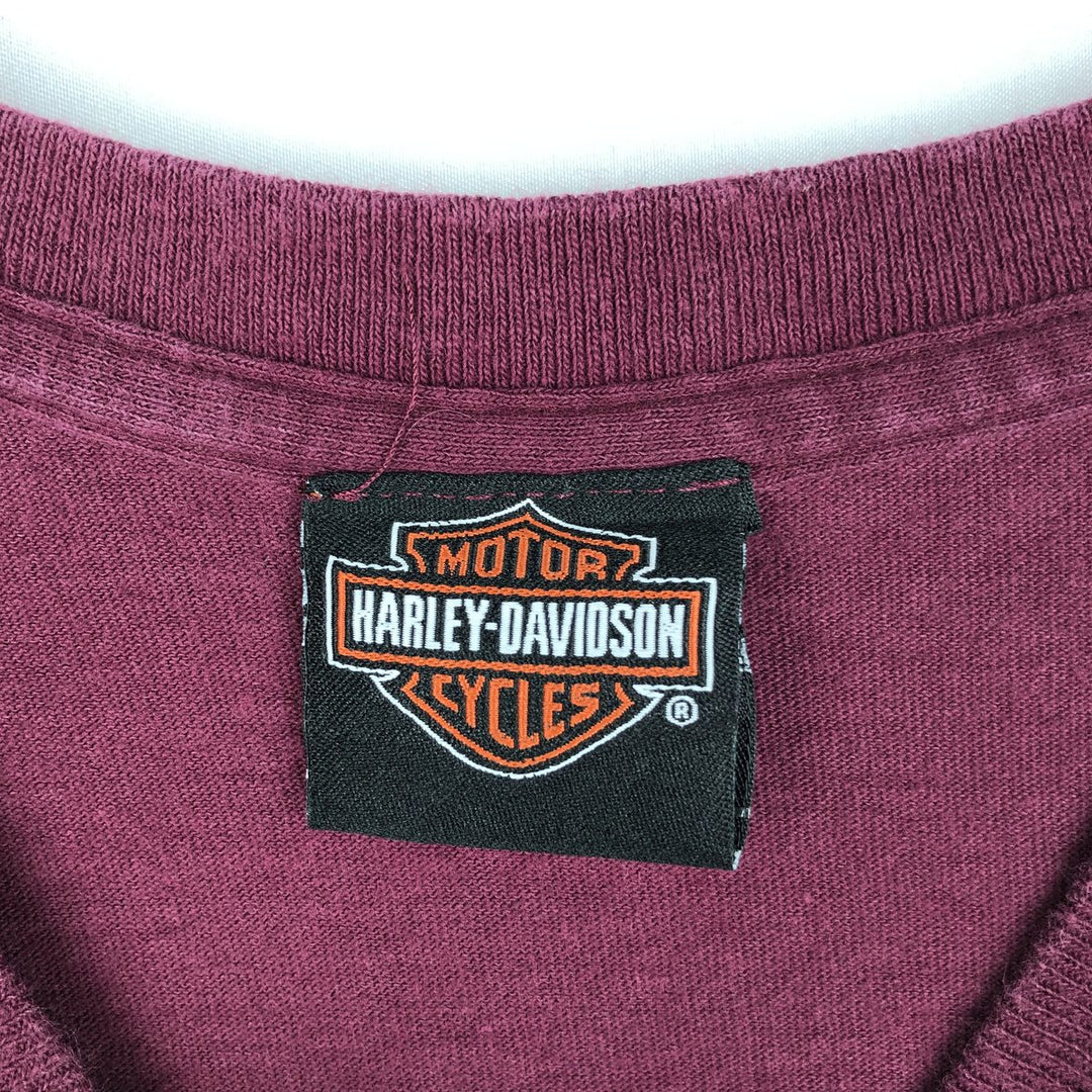 Harley-Davidson Motorcycle Bike T-shirt, Men's XXL cotton Red type red-purple Vintage Second Hand