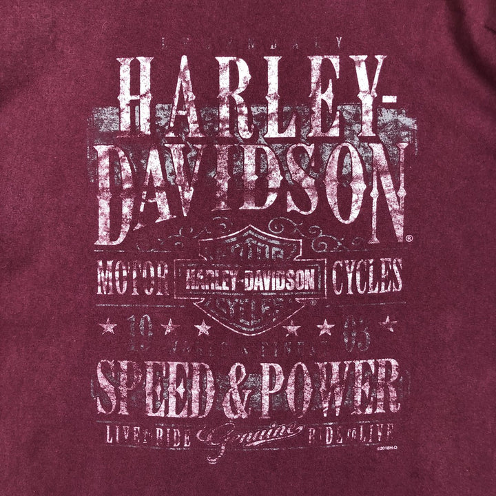 Harley-Davidson Motorcycle Bike T-shirt, Men's XXL cotton Red type red-purple Vintage Second Hand