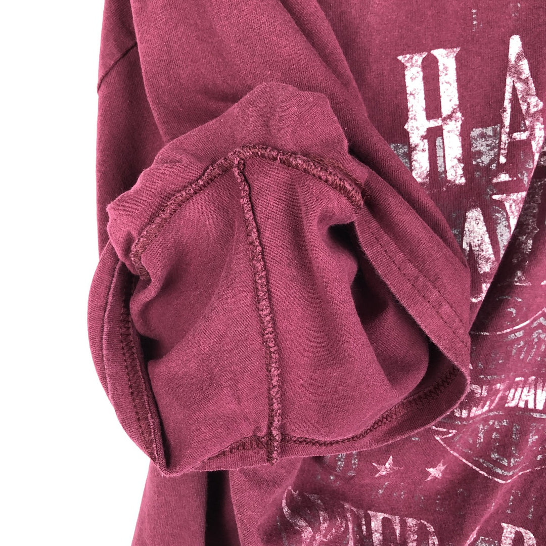 Harley-Davidson Motorcycle Bike T-shirt, Men's XXL cotton Red type red-purple Vintage Second Hand