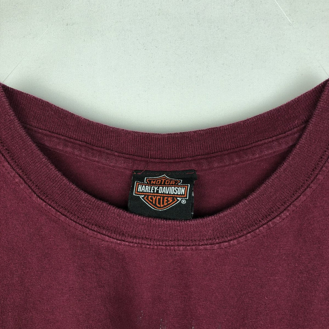Harley-Davidson Motorcycle Bike T-shirt, Men's XXL cotton Red type red-purple Vintage Second Hand