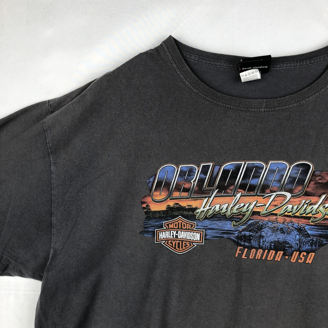 Harley-Davidson Motorcycle Bike T-shirt, Men's XL size cotton Charcoal Vintage Second Hand