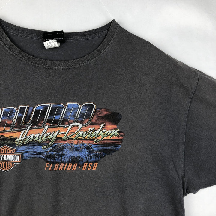 Harley-Davidson Motorcycle Bike T-shirt, Men's XL size cotton Charcoal Vintage Second Hand