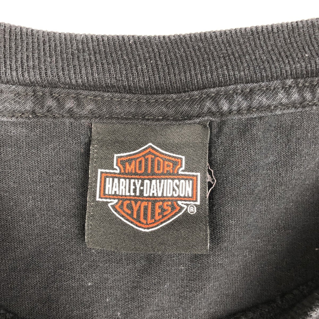 Harley-Davidson American flag pattern motorcycle bike t-shirt, men's size XXL. cotton black type Vintage Second Hand