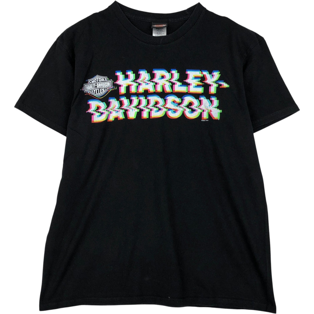 Harley-Davidson Motorcycle Bike T-shirt, Men's Size L cotton black type Vintage Second Hand