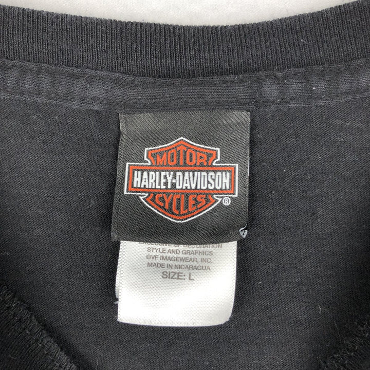 Harley-Davidson Motorcycle Bike T-shirt, Men's Size L cotton black type Vintage Second Hand