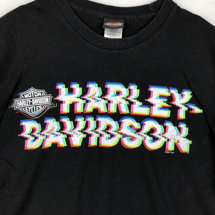 Harley-Davidson Motorcycle Bike T-shirt, Men's Size L cotton black type Vintage Second Hand
