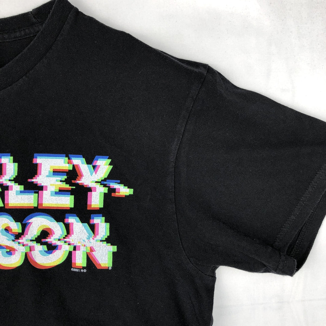Harley-Davidson Motorcycle Bike T-shirt, Men's Size L cotton black type Vintage Second Hand