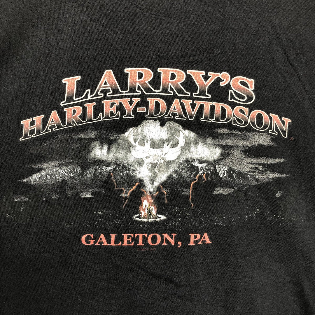 Harley-Davidson Motorcycle Bike T-shirt, Men's XL size unclear black type Vintage Second Hand
