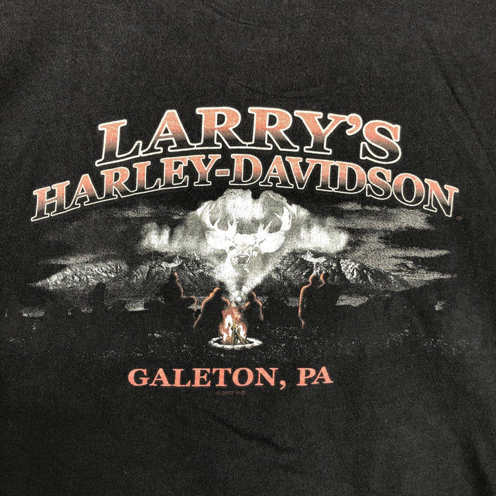 Harley-Davidson Motorcycle Bike T-shirt, Men's XL size unclear black type Vintage Second Hand