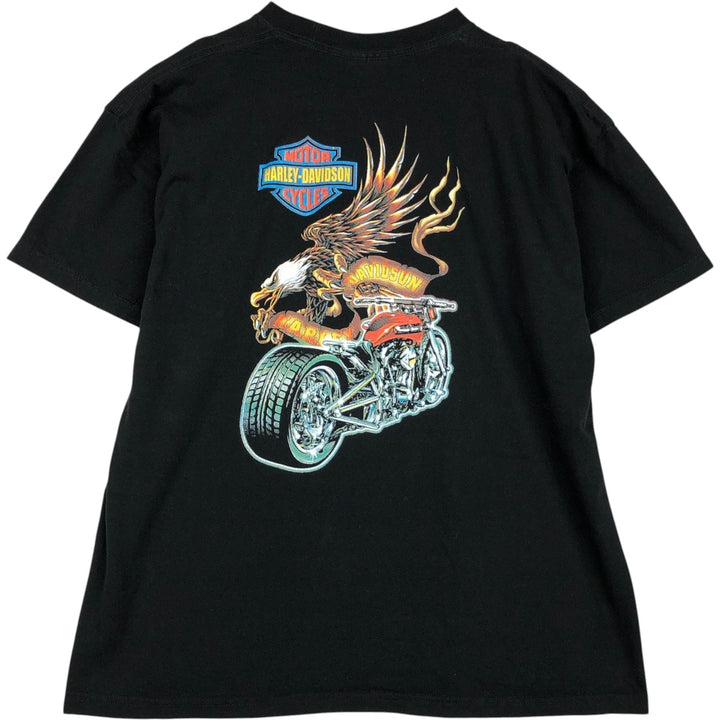 Harley-Davidson Eagle Pattern Motorcycle T-Shirt, Men's XL unclear black type Vintage Second Hand