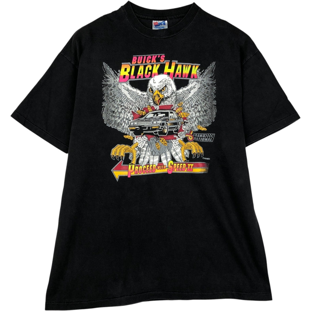 Hanes BEEFY-T Harley-Davidson Eagle Pattern Motorcycle T-Shirt, Made in USA, Men's XL (approx.) cotton black type Vintage Second Hand