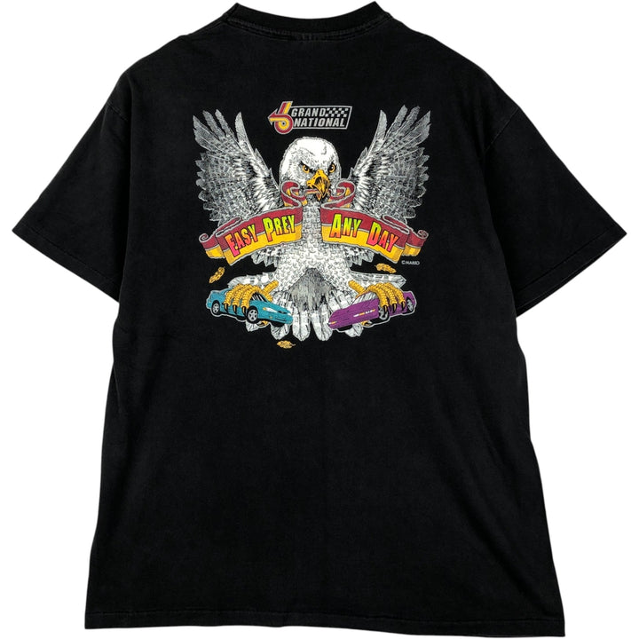 Hanes BEEFY-T Harley-Davidson Eagle Pattern Motorcycle T-Shirt, Made in USA, Men's XL (approx.) cotton black type Vintage Second Hand