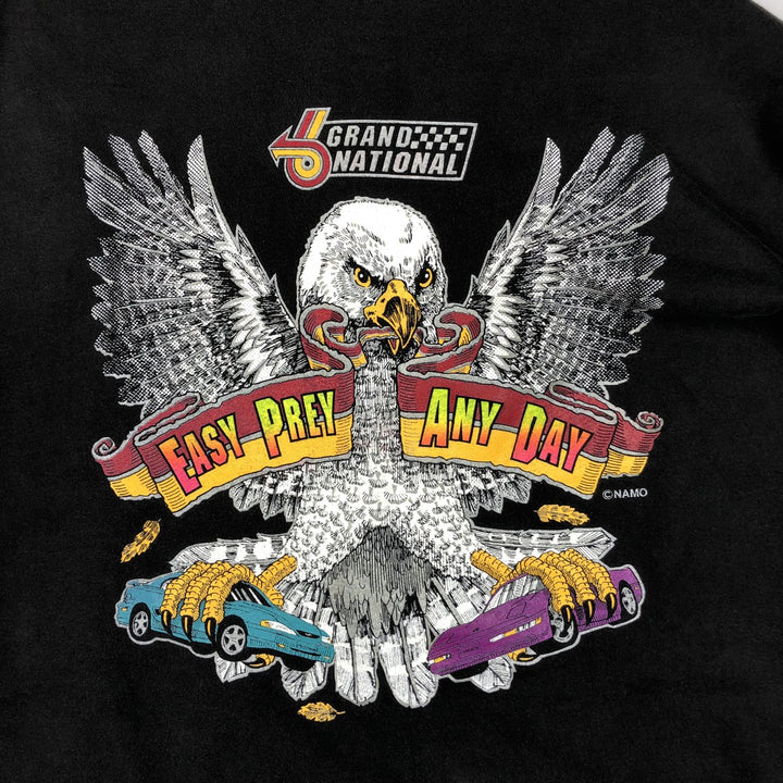Hanes BEEFY-T Harley-Davidson Eagle Pattern Motorcycle T-Shirt, Made in USA, Men's XL (approx.) cotton black type Vintage Second Hand