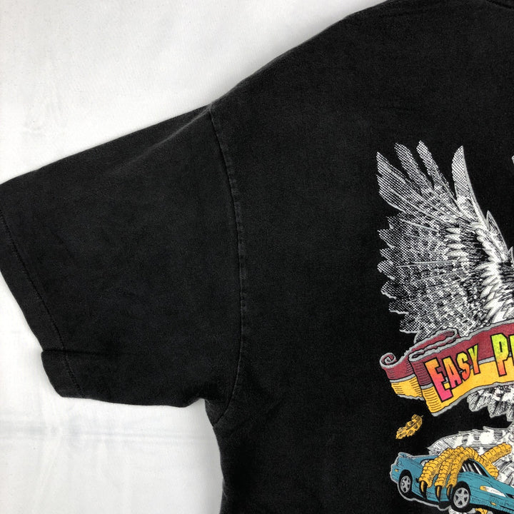 Hanes BEEFY-T Harley-Davidson Eagle Pattern Motorcycle T-Shirt, Made in USA, Men's XL (approx.) cotton black type Vintage Second Hand