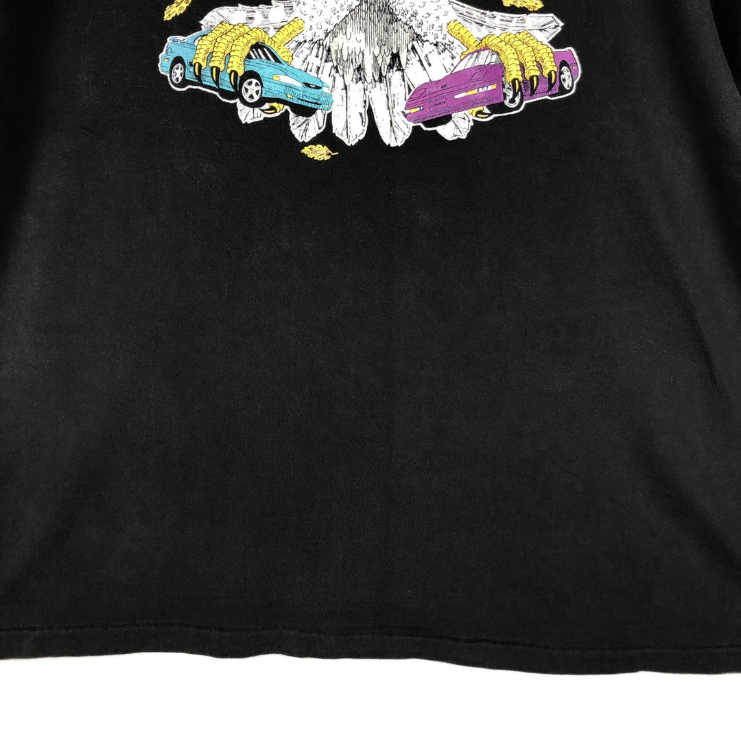 Hanes BEEFY-T Harley-Davidson Eagle Pattern Motorcycle T-Shirt, Made in USA, Men's XL (approx.) cotton black type Vintage Second Hand