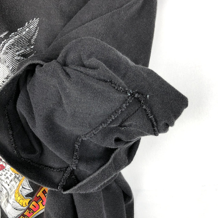 Hanes BEEFY-T Harley-Davidson Eagle Pattern Motorcycle T-Shirt, Made in USA, Men's XL (approx.) cotton black type Vintage Second Hand