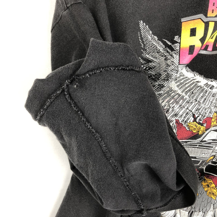 Hanes BEEFY-T Harley-Davidson Eagle Pattern Motorcycle T-Shirt, Made in USA, Men's XL (approx.) cotton black type Vintage Second Hand