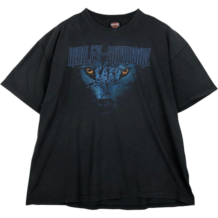 Harley-Davidson Eagle Pattern Motorcycle T-Shirt, Men's XXL (approx.) cotton black type Vintage Second Hand