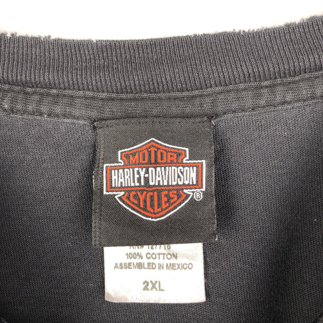 Harley-Davidson Eagle Pattern Motorcycle T-Shirt, Men's XXL (approx.) cotton black type Vintage Second Hand