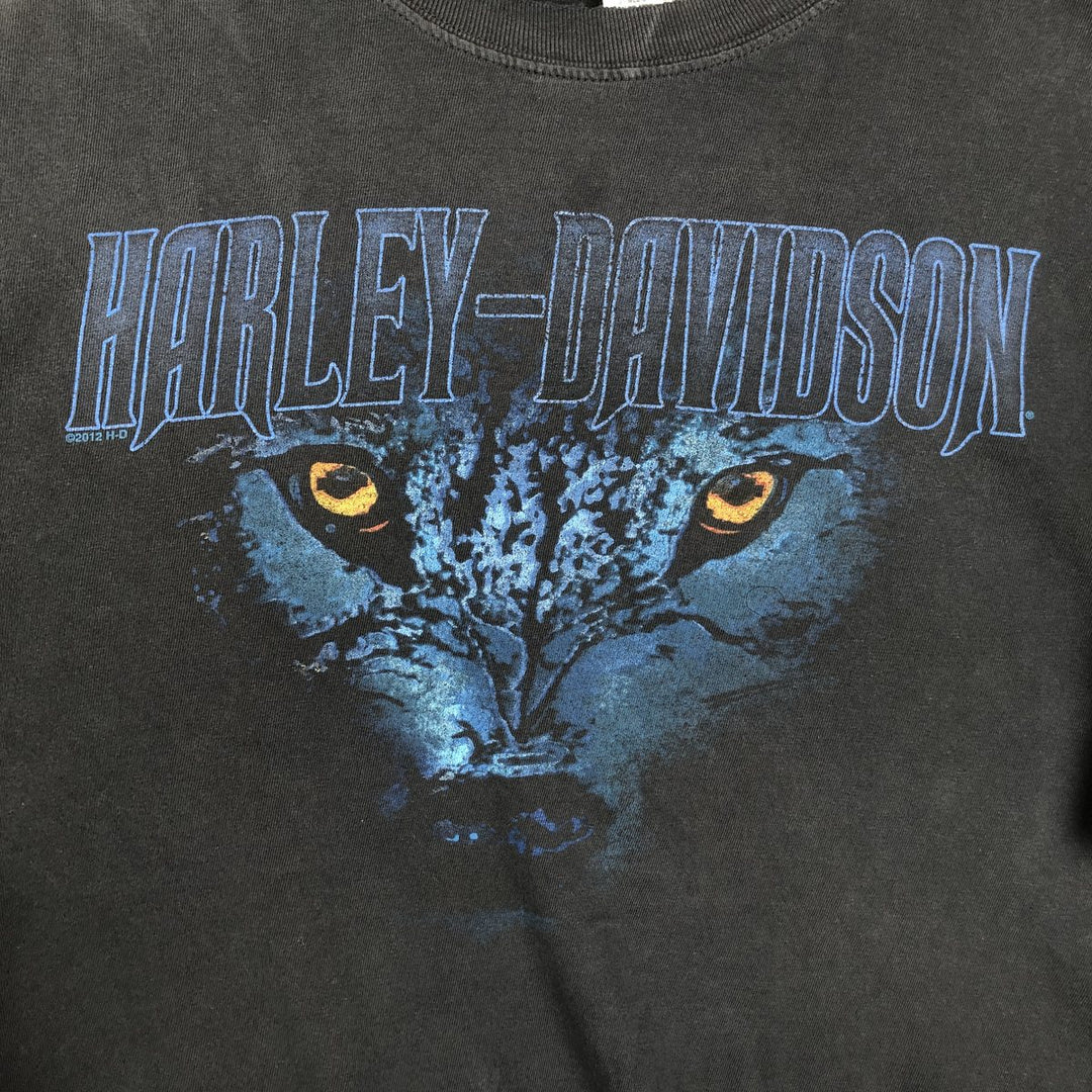 Harley-Davidson Eagle Pattern Motorcycle T-Shirt, Men's XXL (approx.) cotton black type Vintage Second Hand