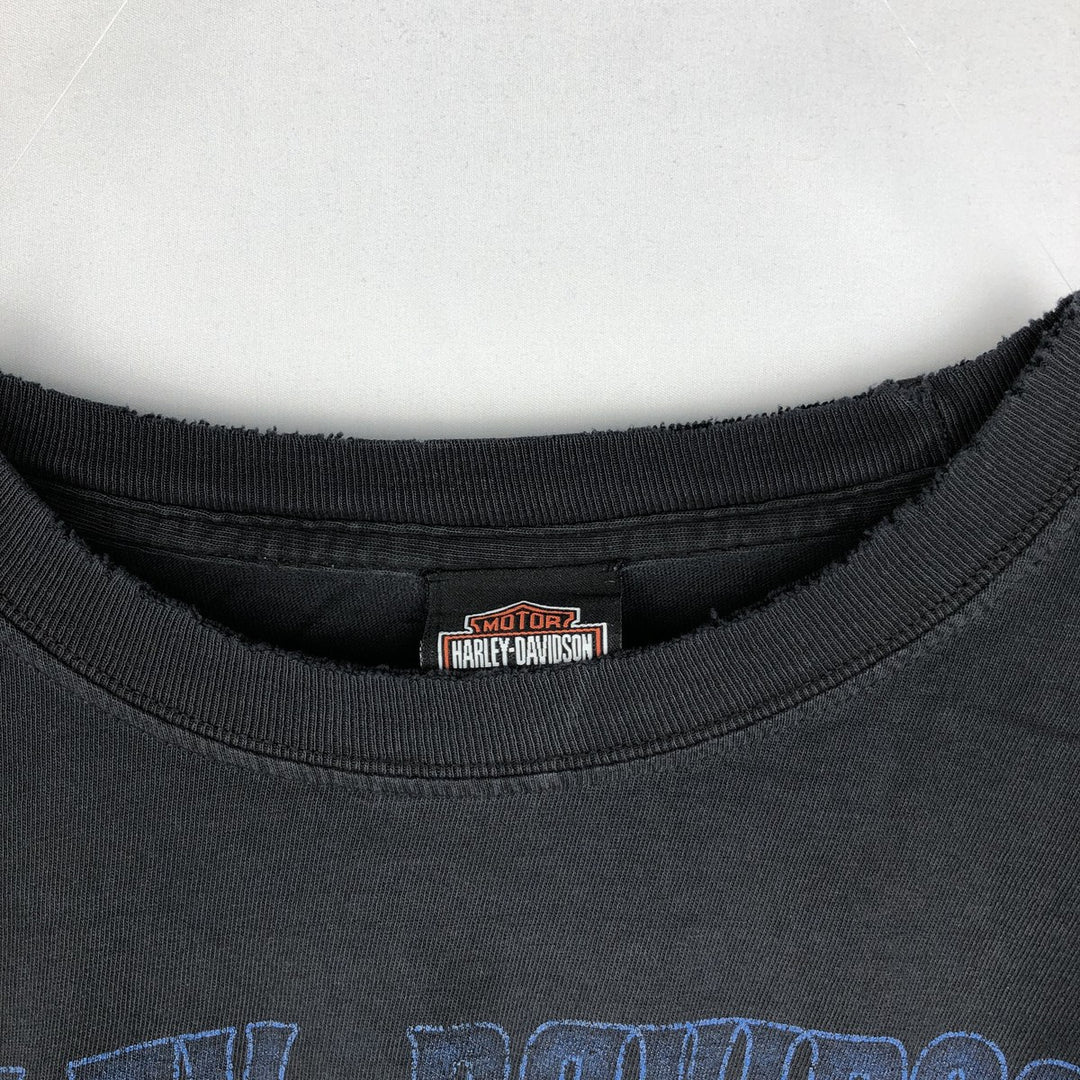 Harley-Davidson Eagle Pattern Motorcycle T-Shirt, Men's XXL (approx.) cotton black type Vintage Second Hand
