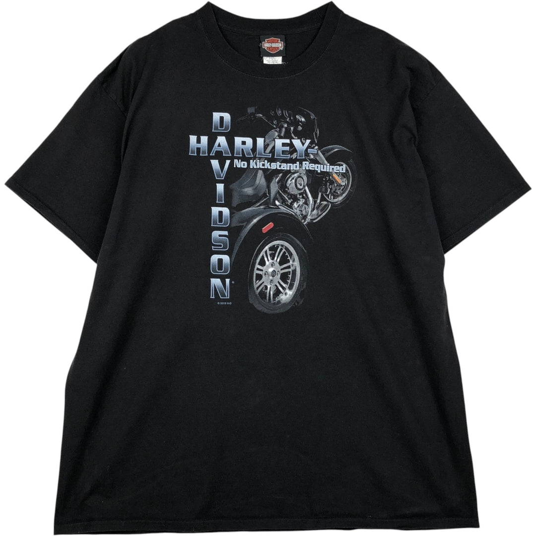 Harley-Davidson Eagle Pattern/Stars and Stripes Motorcycle T-Shirt, Men's XXL (approx.) cotton black type Vintage Second Hand