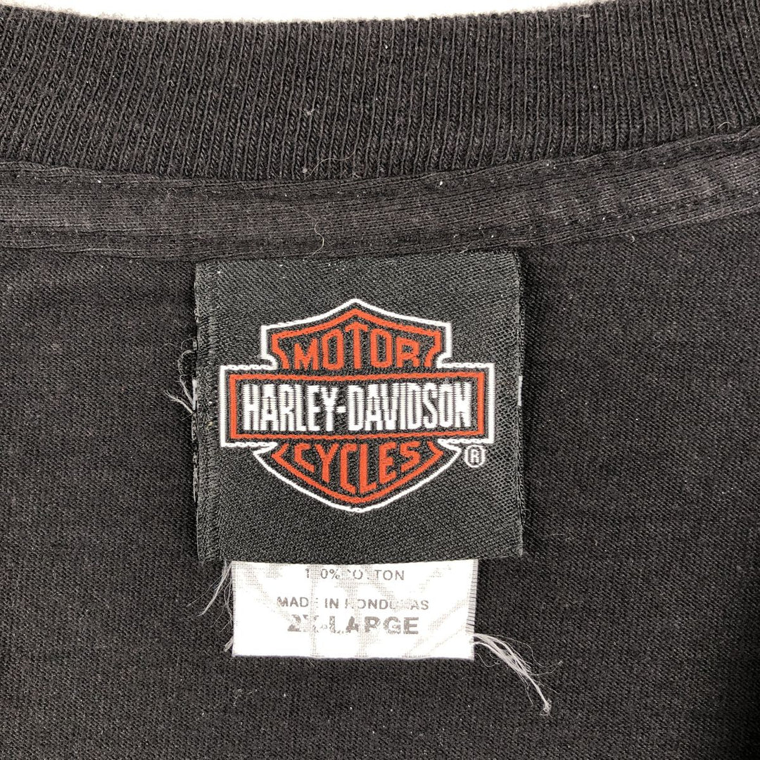 Harley-Davidson Eagle Pattern/Stars and Stripes Motorcycle T-Shirt, Men's XXL (approx.) cotton black type Vintage Second Hand