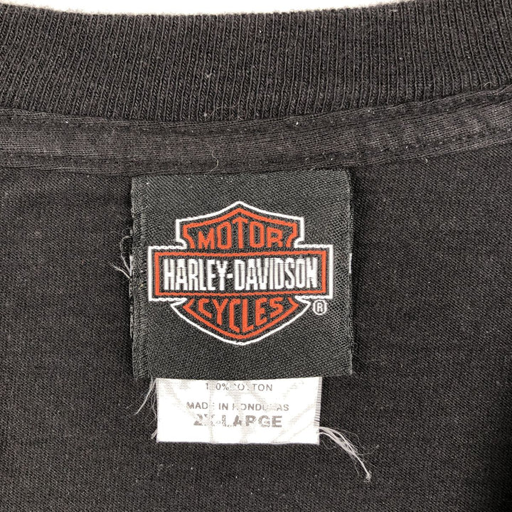Harley-Davidson Eagle Pattern/Stars and Stripes Motorcycle T-Shirt, Men's XXL (approx.) cotton black type Vintage Second Hand