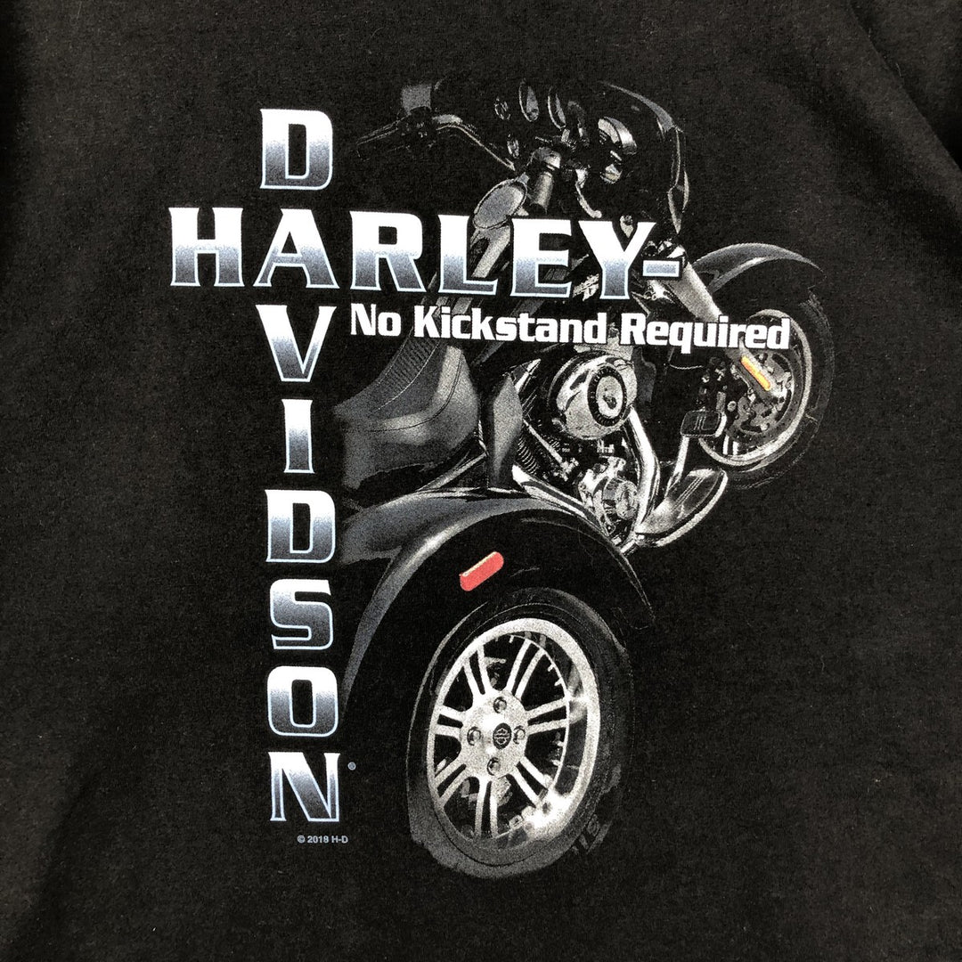 Harley-Davidson Eagle Pattern/Stars and Stripes Motorcycle T-Shirt, Men's XXL (approx.) cotton black type Vintage Second Hand