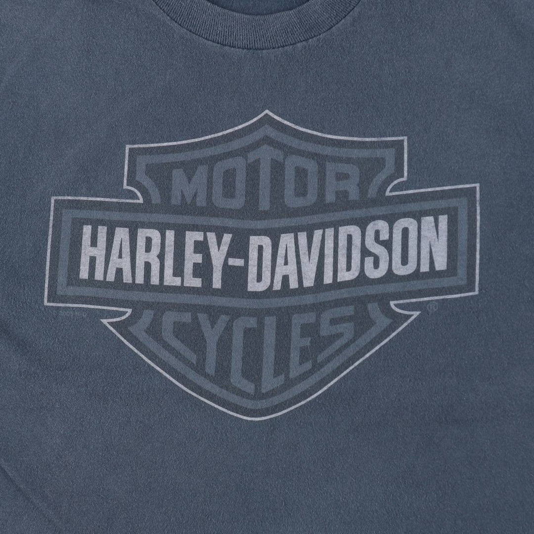 2000'S Harley-Davidson Motorcycle T-Shirt, Made in USA, Men's Size L (approx.), Vintage cotton navy blue type Vintage Second Hand