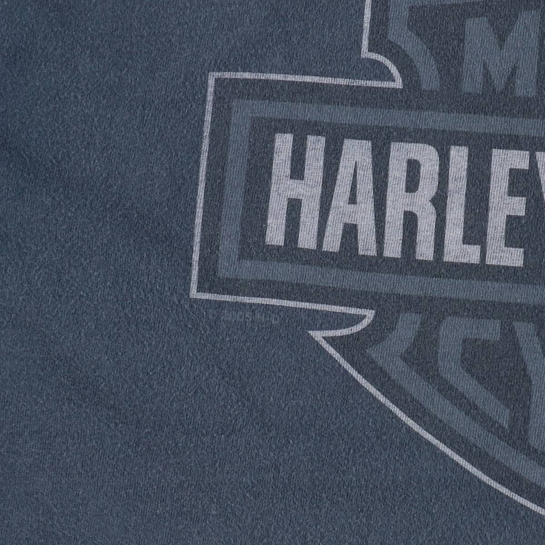 2000'S Harley-Davidson Motorcycle T-Shirt, Made in USA, Men's Size L (approx.), Vintage cotton navy blue type Vintage Second Hand
